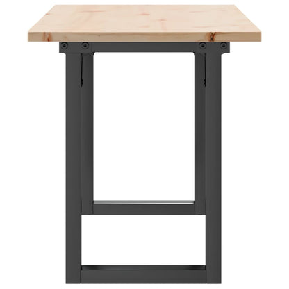 Tavolino Salotto Telaio a O 110x40x45cm Legno Pino e Acciaio | homemem39
