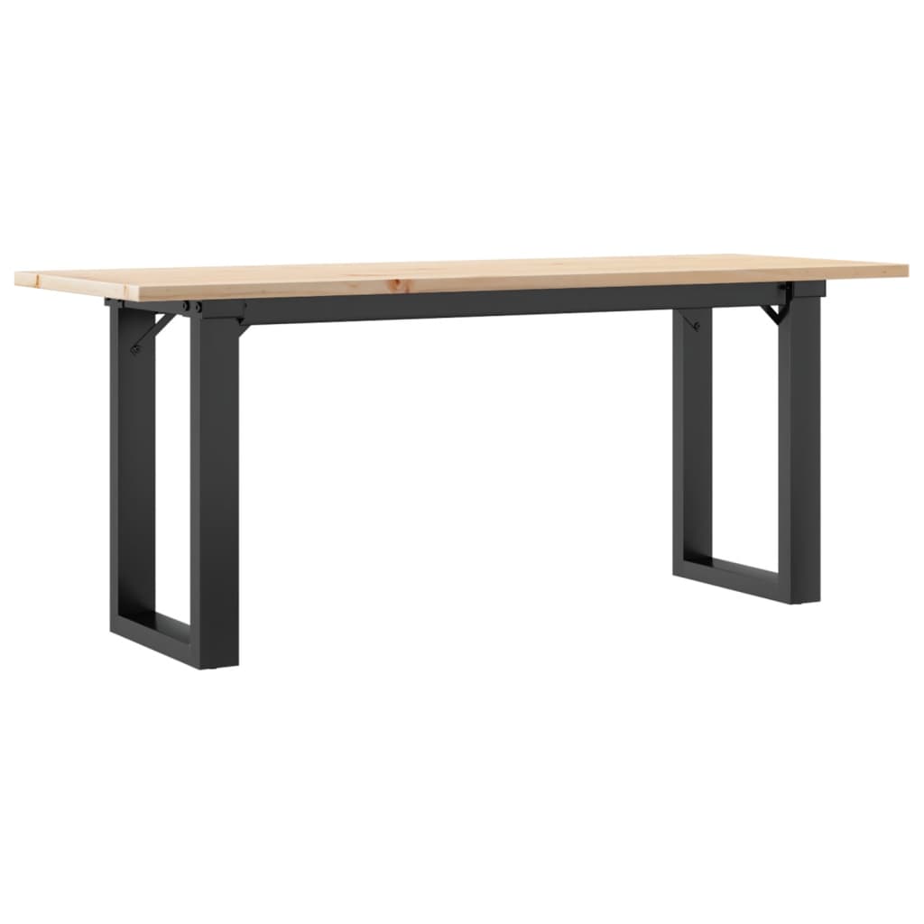 Tavolino Salotto Telaio a O 110x40x45cm Legno Pino e Acciaio | homemem39