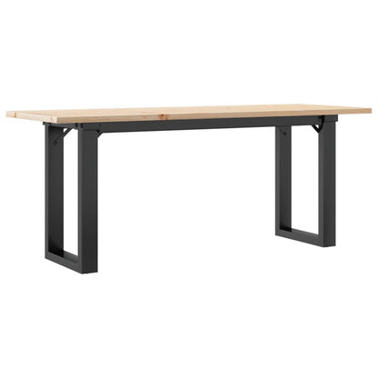 Tavolino Salotto Telaio a O 110x40x45cm Legno Pino e Acciaio | homemem39