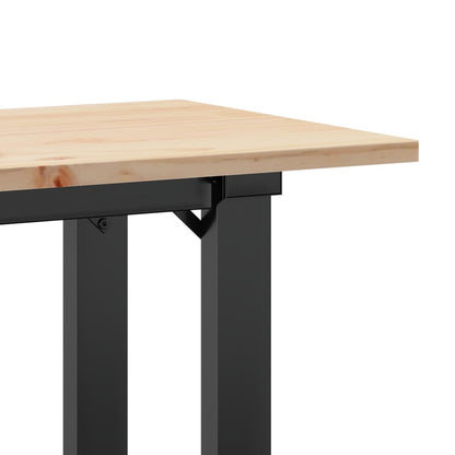 Tavolino Salotto Telaio a O 110x40x45cm Legno Pino e Acciaio | homemem39