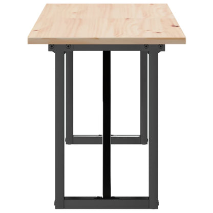 Tavolino Salotto Telaio a O 160x40x45cm Legno Pino e Acciaio | homemem39