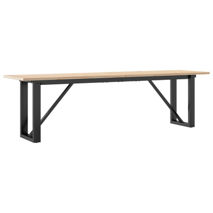 Tavolino Salotto Telaio a O 160x40x45cm Legno Pino e Acciaio | homemem39