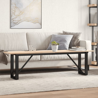 Tavolino Salotto Telaio a O 160x40x45cm Legno Pino e Acciaio | homemem39