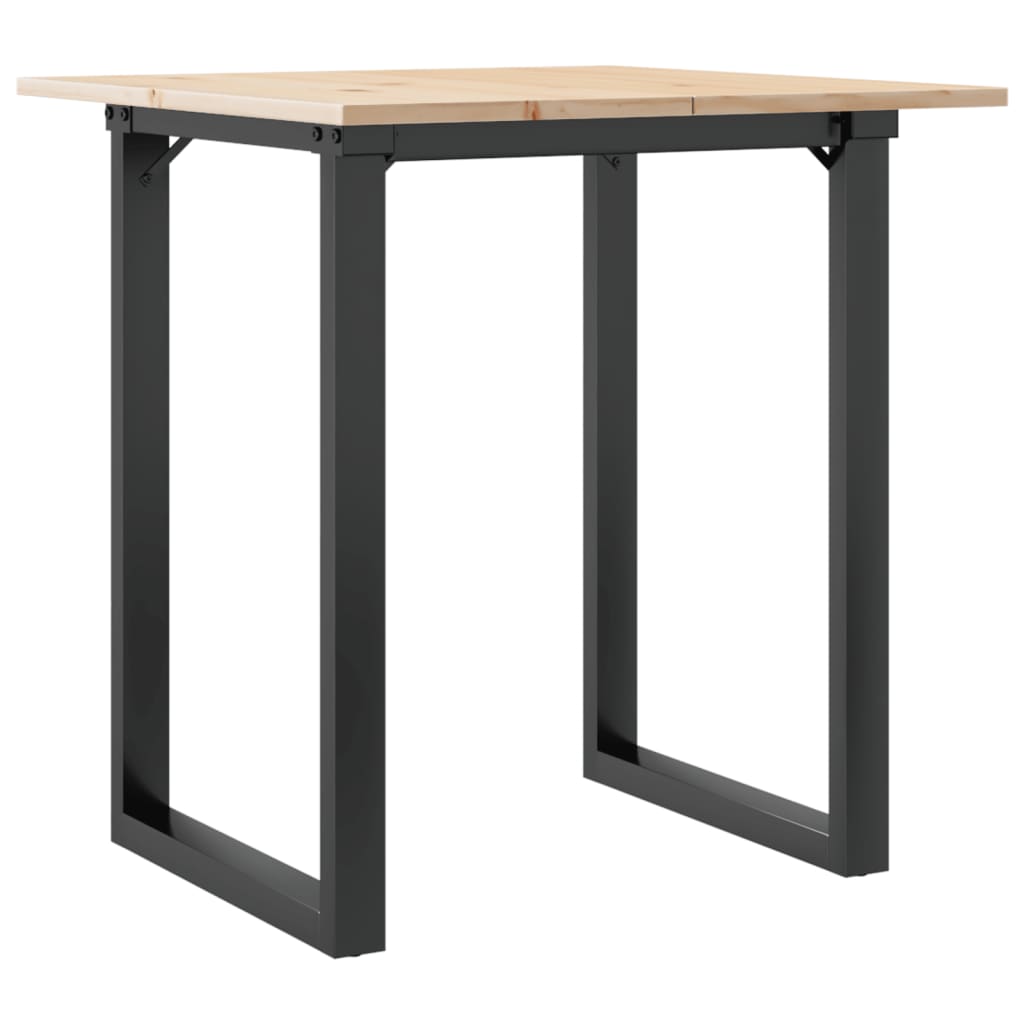 Tavolo da Pranzo Telaio a O 60x60x75 cm Legno Pino e Acciaio | homemem39