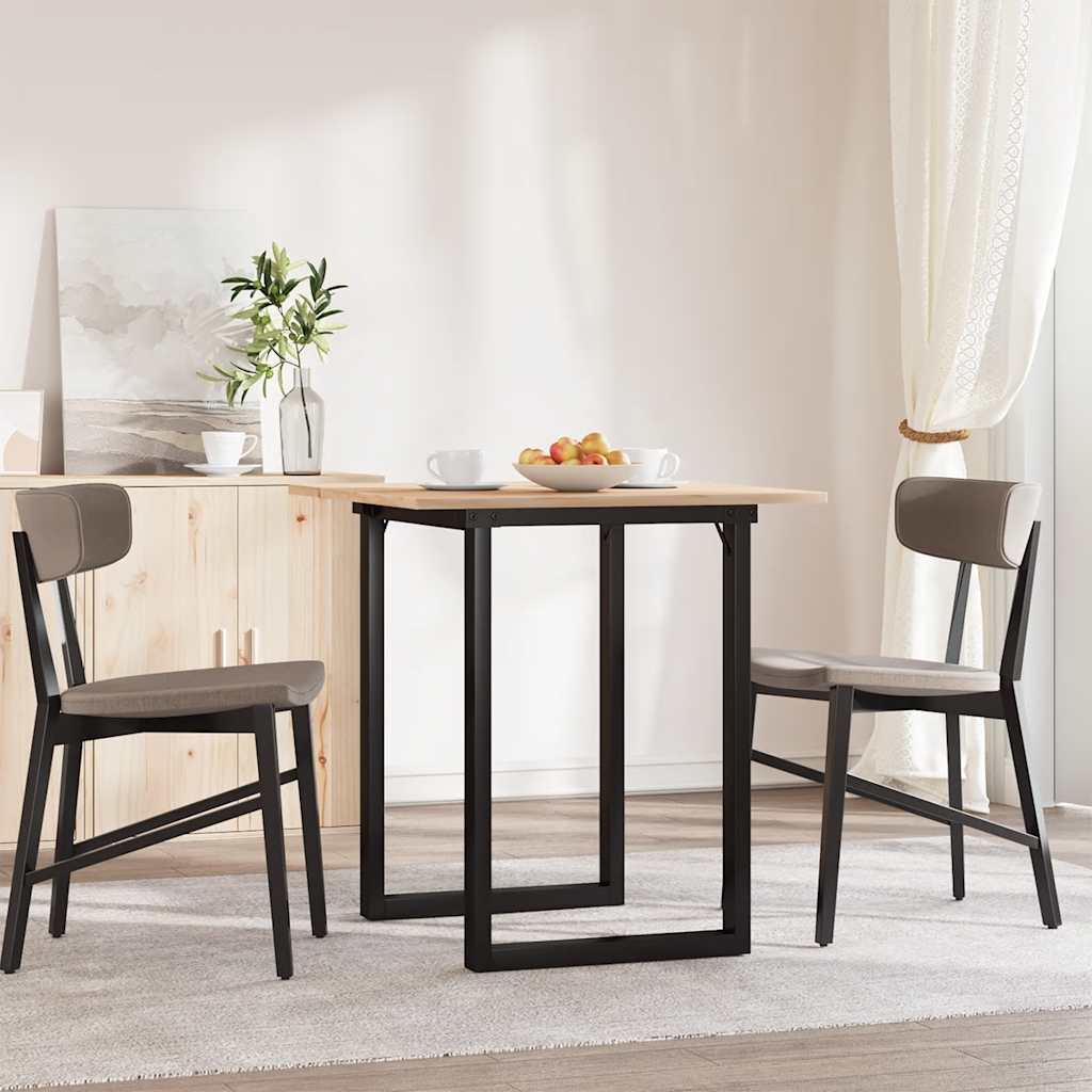 Tavolo da Pranzo Telaio a O 70x70x75 cm Legno Pino e Acciaio | homemem39
