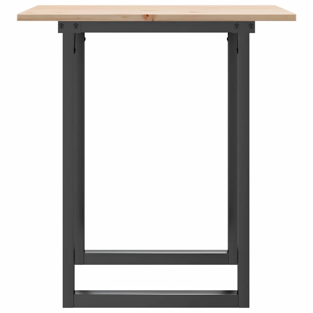 Tavolo da Pranzo Telaio a O 70x70x75 cm Legno Pino e Acciaio | homemem39