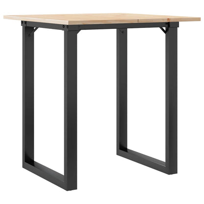 Tavolo da Pranzo Telaio a O 70x70x75 cm Legno Pino e Acciaio | homemem39