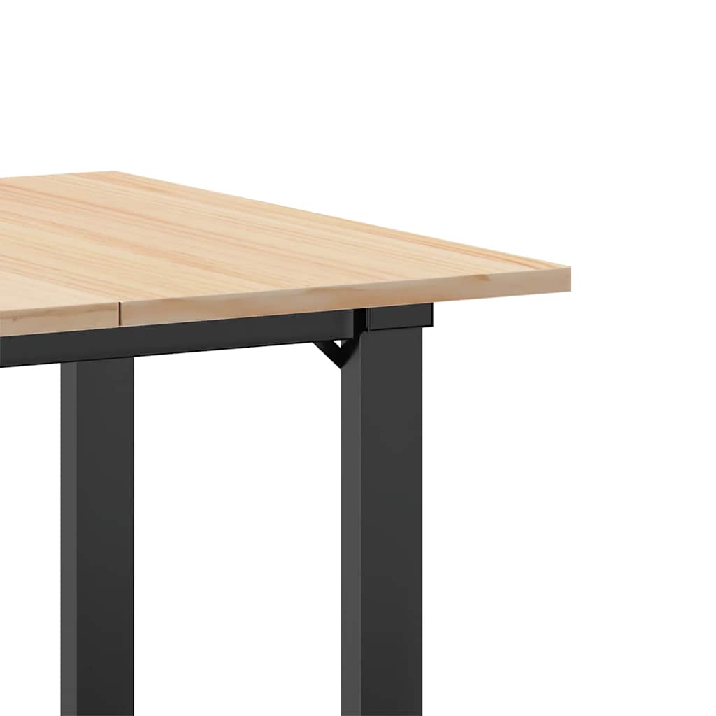 Tavolo da Pranzo Telaio a O 70x70x75 cm Legno Pino e Acciaio | homemem39