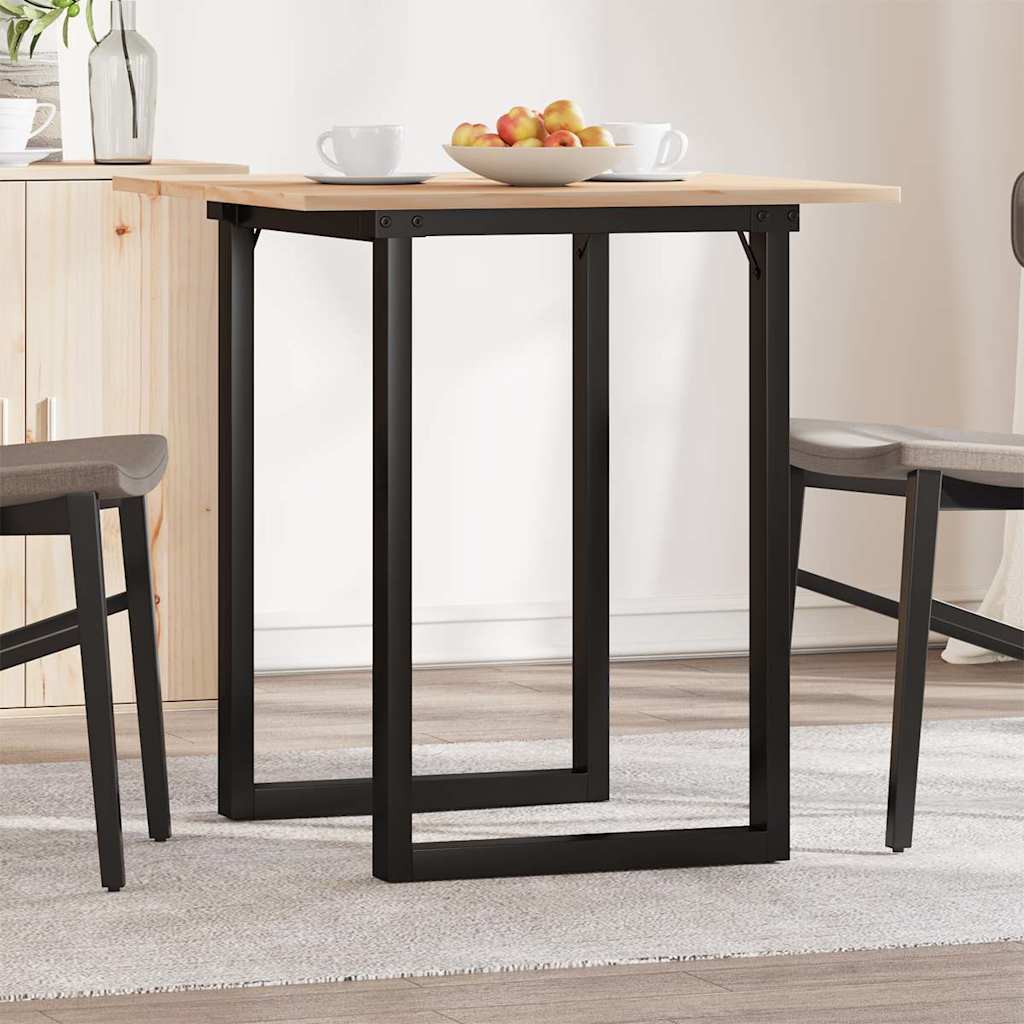 Tavolo da Pranzo Telaio a O 70x70x75 cm Legno Pino e Acciaio | homemem39