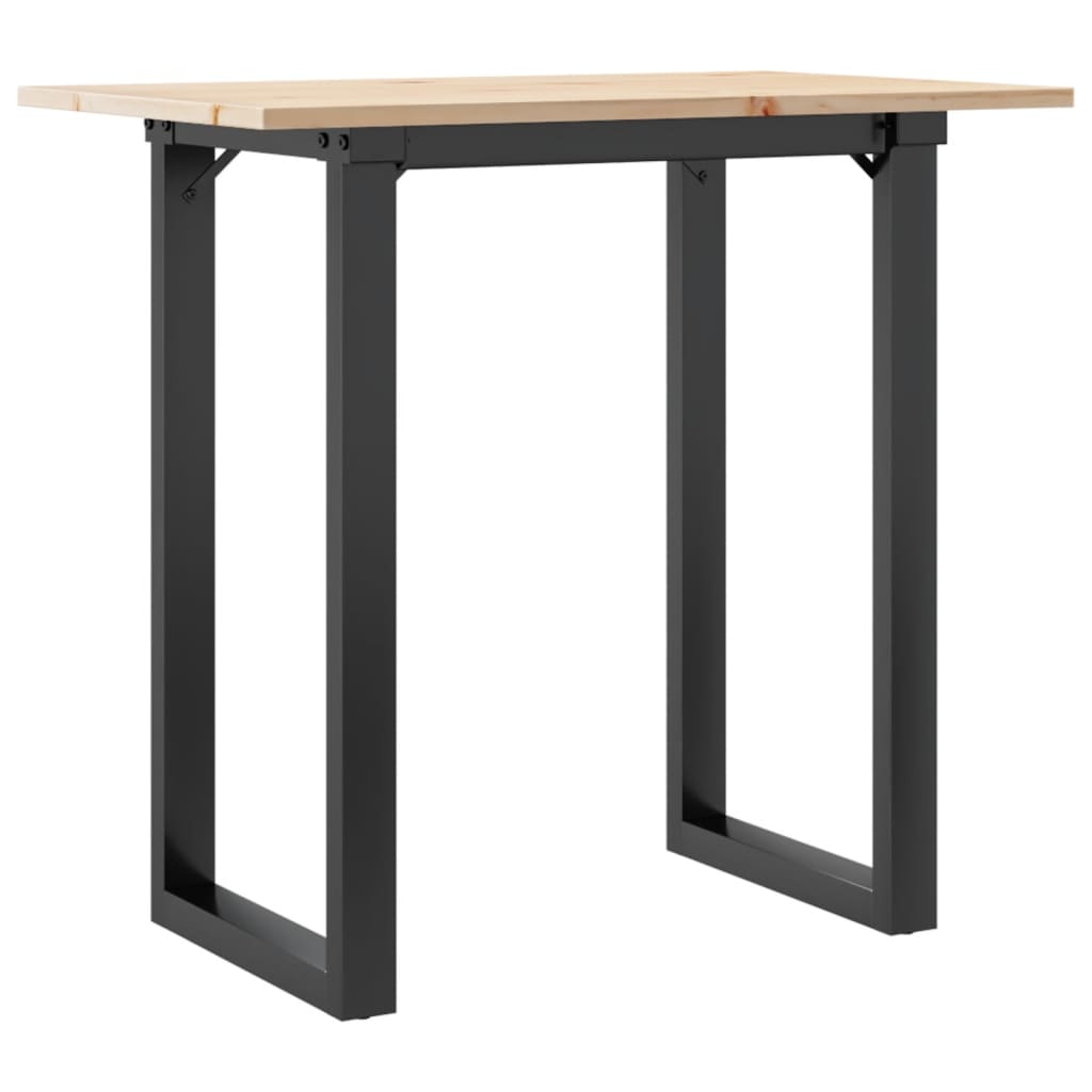 Tavolo da Pranzo Telaio a O 80x50x75 cm Legno Pino e Acciaio | homemem39