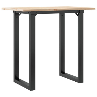 Tavolo da Pranzo Telaio a O 80x50x75 cm Legno Pino e Acciaio | homemem39
