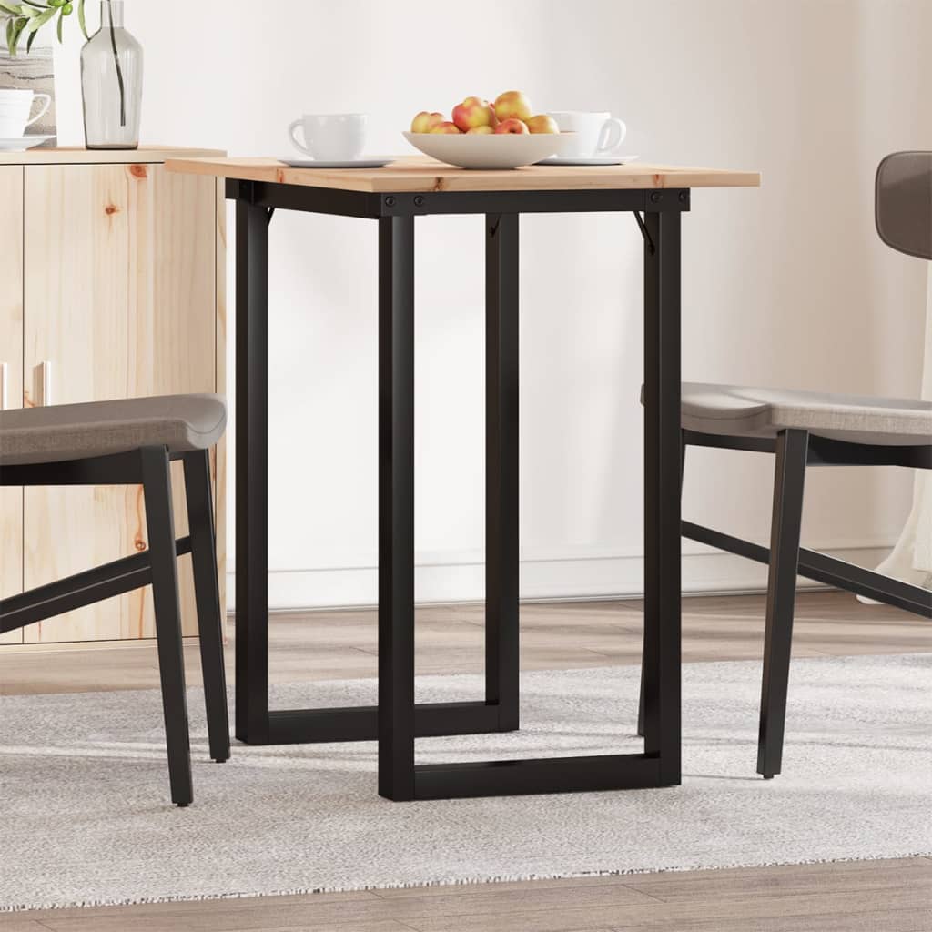 Tavolo da Pranzo Telaio a O 80x50x75 cm Legno Pino e Acciaio | homemem39