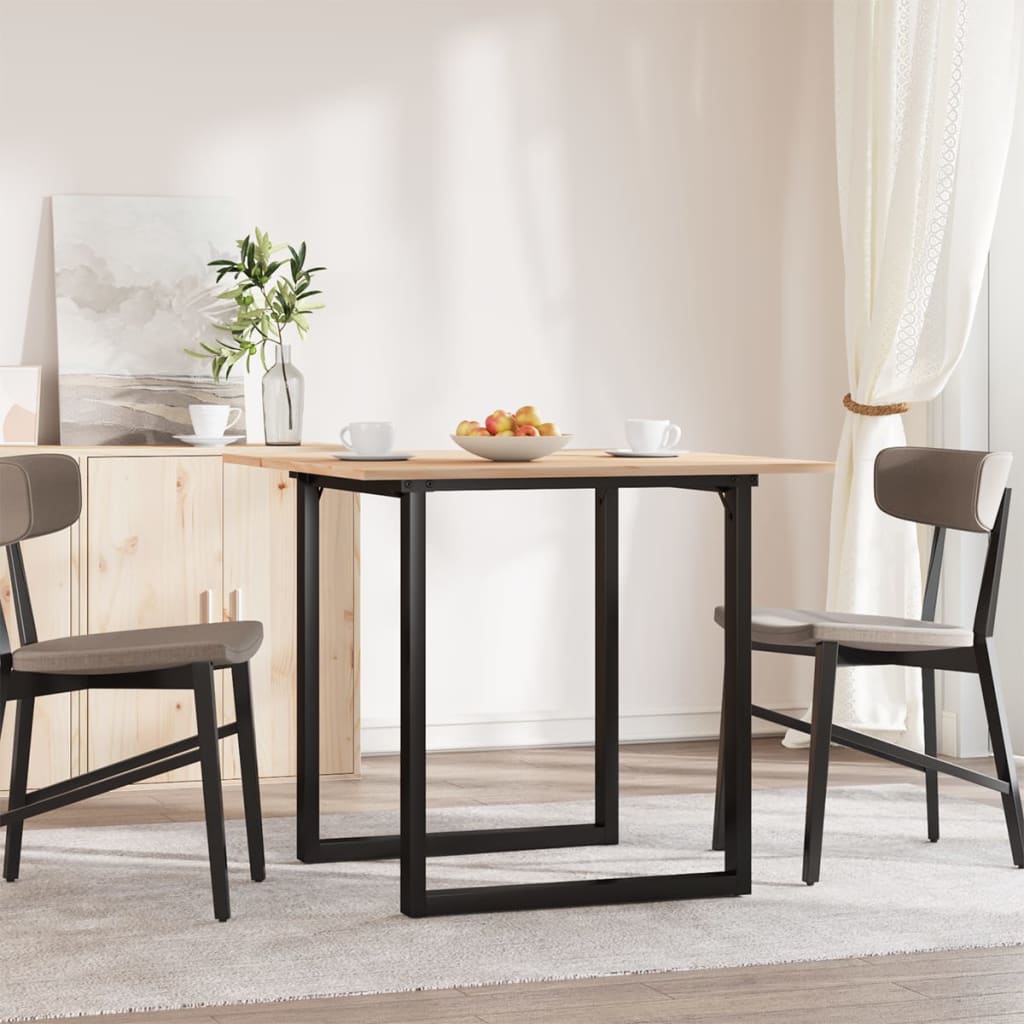 Tavolo da Pranzo Telaio a O 80x80x75 cm Legno Pino e Acciaio | homemem39