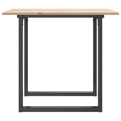 Tavolo da Pranzo Telaio a O 80x80x75 cm Legno Pino e Acciaio | homemem39