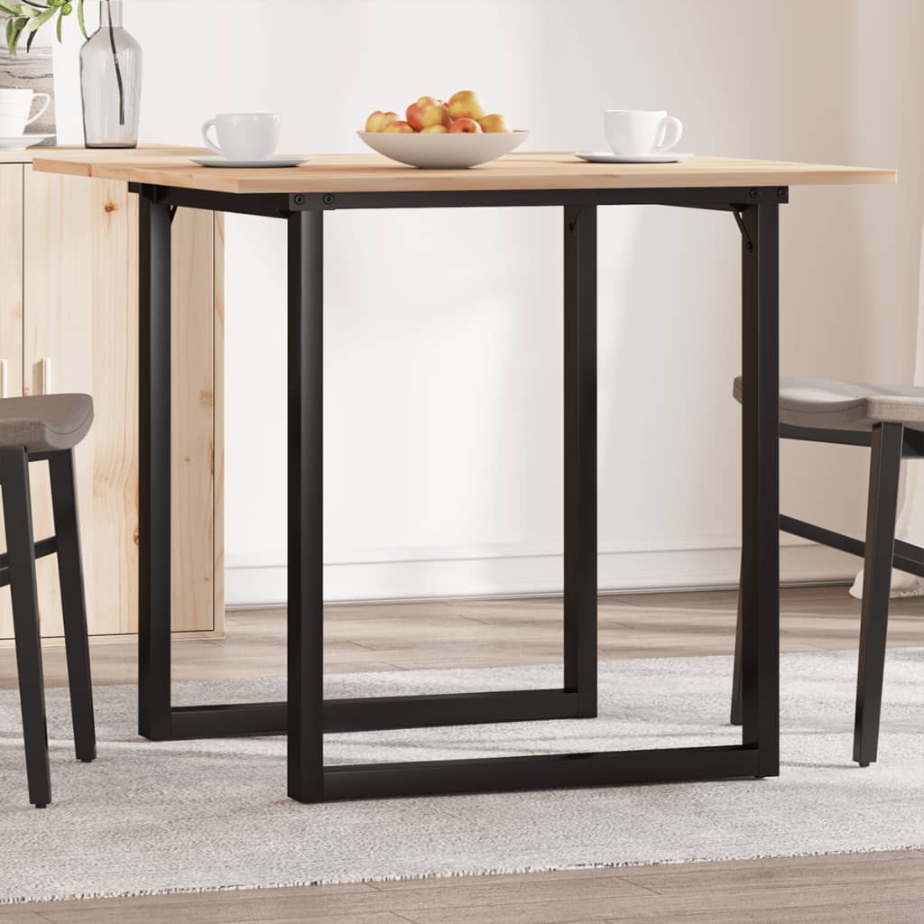 Tavolo da Pranzo Telaio a O 80x80x75 cm Legno Pino e Acciaio | homemem39