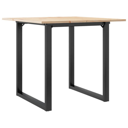 Tavolo da Pranzo Telaio a O 90x90x75 cm Legno Pino e Acciaio | homemem39