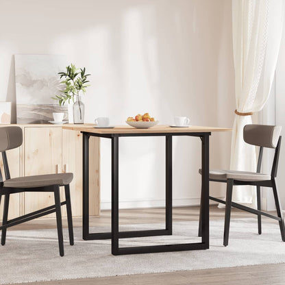 Tavolo da Pranzo Telaio a O 90x90x75 cm Legno Pino e Acciaio | homemem39
