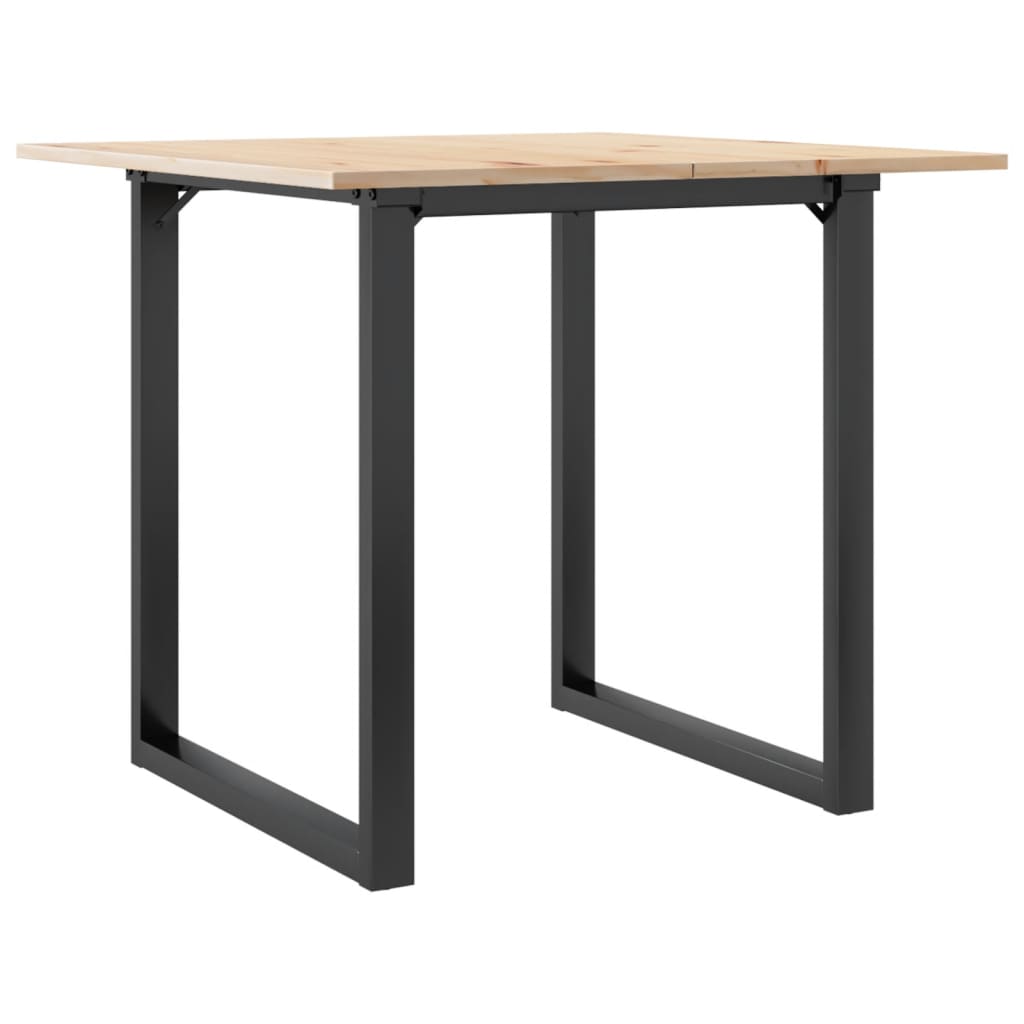 Tavolo da Pranzo Telaio a O 90x90x75 cm Legno Pino e Acciaio | homemem39