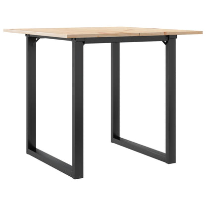 Tavolo da Pranzo Telaio a O 90x90x75 cm Legno Pino e Acciaio | homemem39
