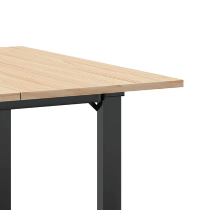 Tavolo da Pranzo Telaio a O 90x90x75 cm Legno Pino e Acciaio | homemem39