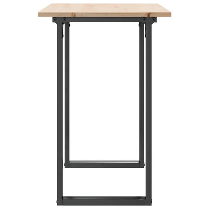 Tavolo da Pranzo Telaio a O 100x50x75 cm Legno Pino e Acciaio | homemem39