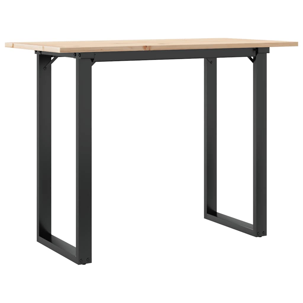 Tavolo da Pranzo Telaio a O 100x50x75 cm Legno Pino e Acciaio | homemem39