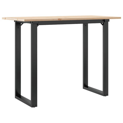 Tavolo da Pranzo Telaio a O 100x50x75 cm Legno Pino e Acciaio | homemem39
