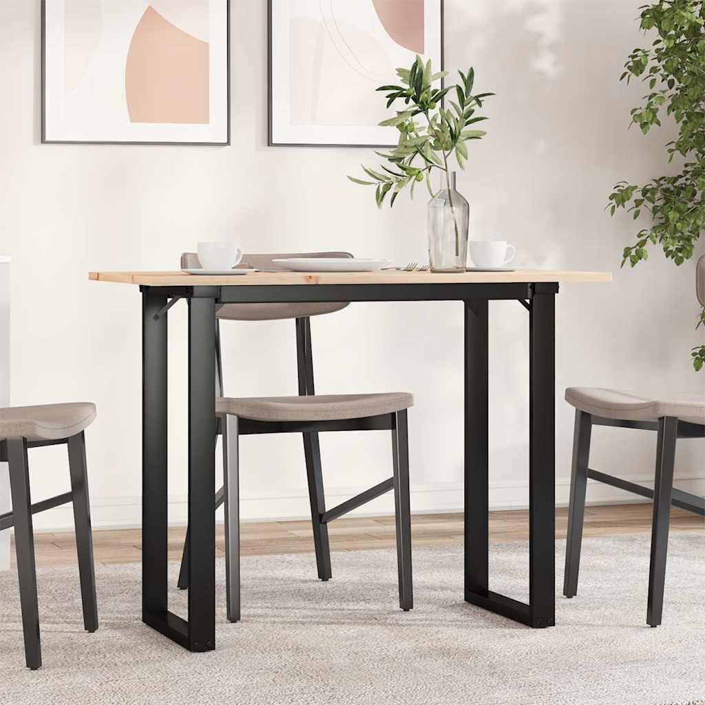 Tavolo da Pranzo Telaio a O 100x50x75 cm Legno Pino e Acciaio | homemem39