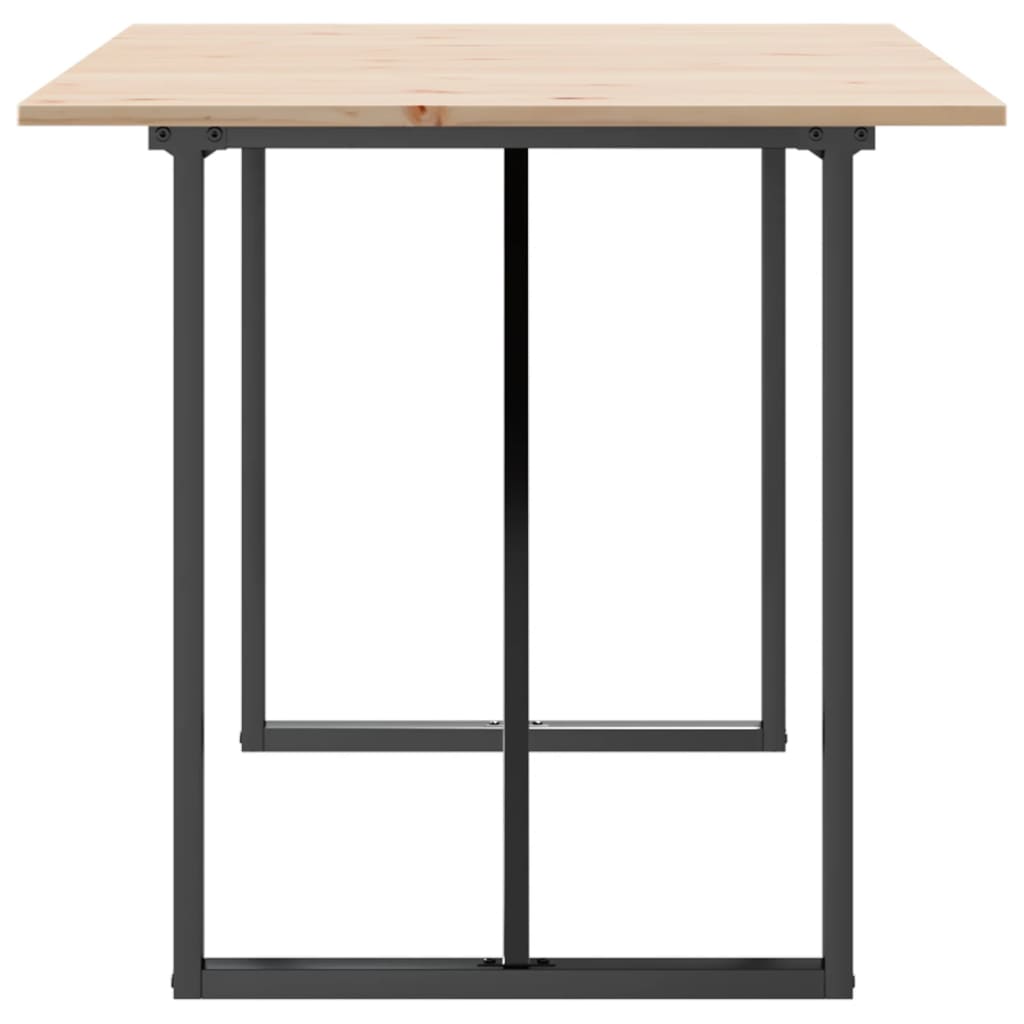 Tavolo da Pranzo Telaio a O 140x80x75 cm Legno Pino e Acciaio | homemem39