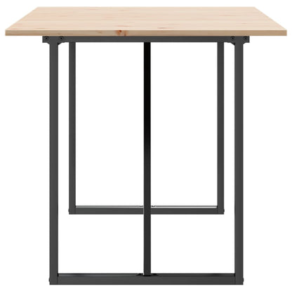 Tavolo da Pranzo Telaio a O 140x80x75 cm Legno Pino e Acciaio | homemem39
