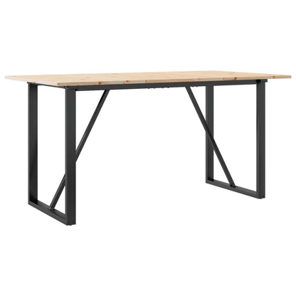 Tavolo da Pranzo Telaio a O 140x80x75 cm Legno Pino e Acciaio | homemem39