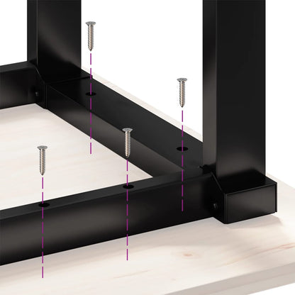 Tavolo da Pranzo Telaio a O 160x80x75 cm Legno Pino e Acciaio | homemem39