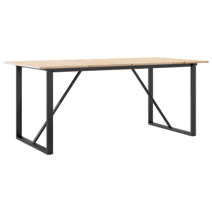 Tavolo da Pranzo Telaio a O 180x90x75 cm Legno Pino e Acciaio | homemem39