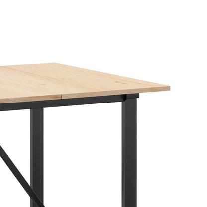 Tavolo da Pranzo Telaio a O 180x90x75 cm Legno Pino e Acciaio | homemem39