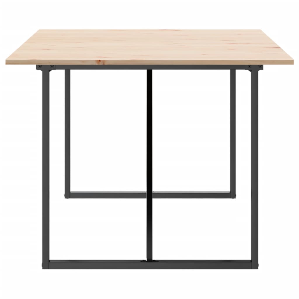 Tavolo da Pranzo Telaio a O 200x100x75 cm Legno Pino e Acciaio