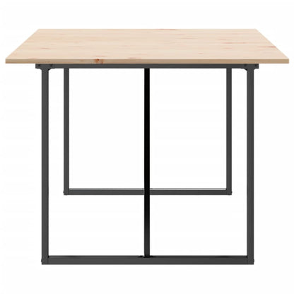 Tavolo da Pranzo Telaio a O 200x100x75 cm Legno Pino e Acciaio