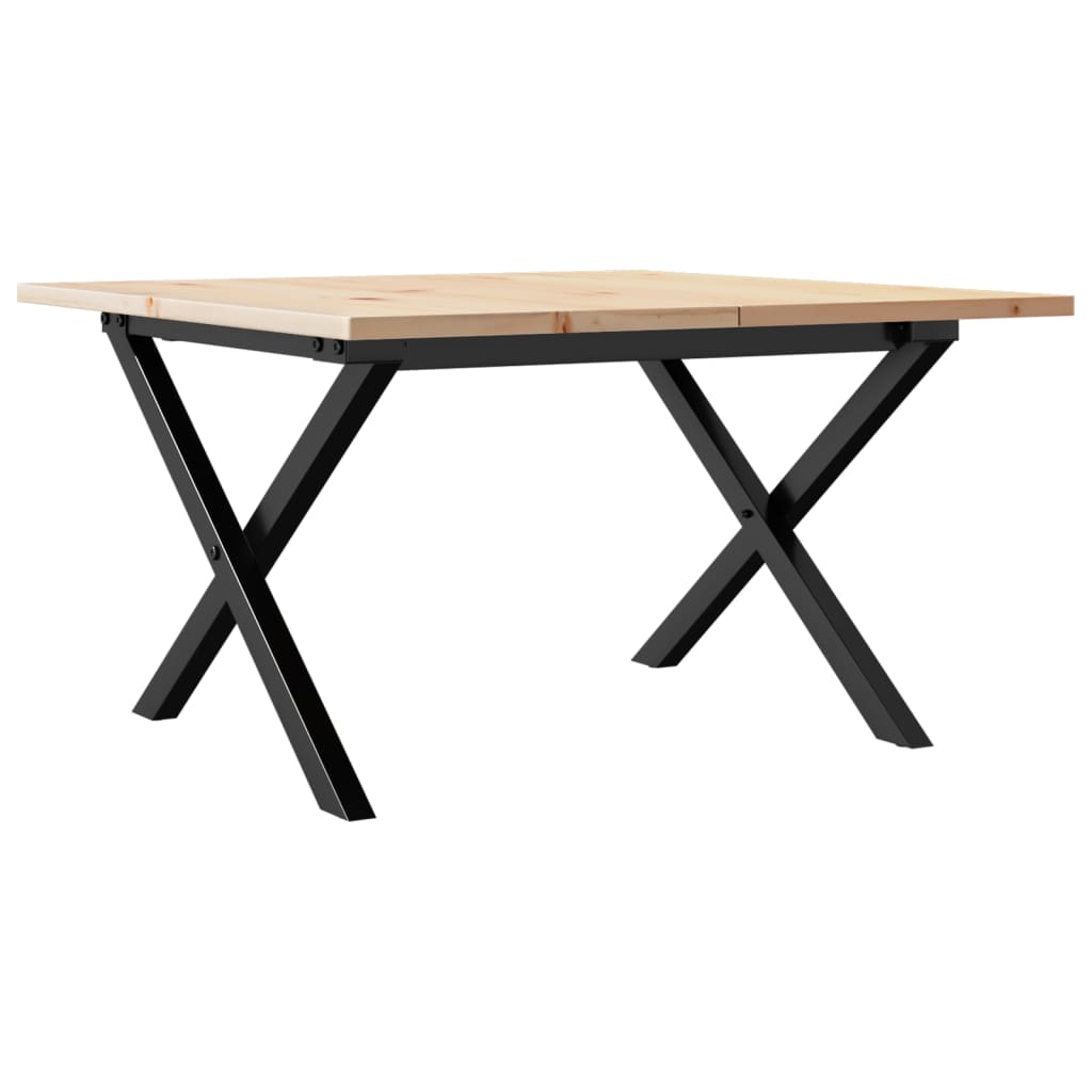 Tavolino da Salotto Telaio a X 60x60x40 cm Legno Pino e Acciaio | homemem39