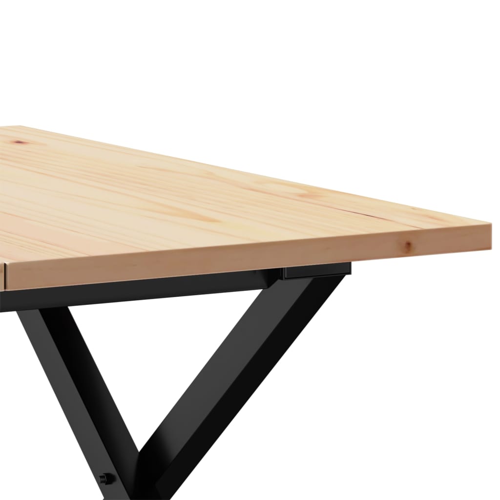 Tavolino da Salotto Telaio a X 60x60x40 cm Legno Pino e Acciaio | homemem39