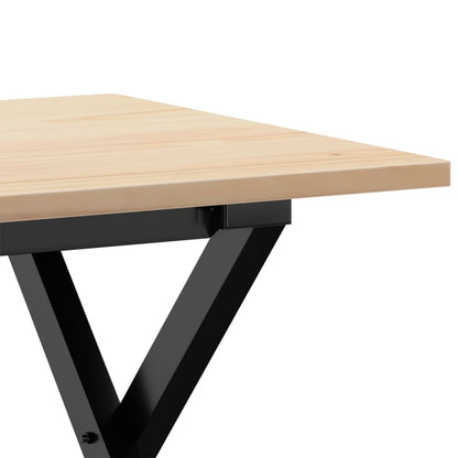Tavolino da Salotto Telaio a X 80x50x40 cm Legno Pino e Acciaio | homemem39