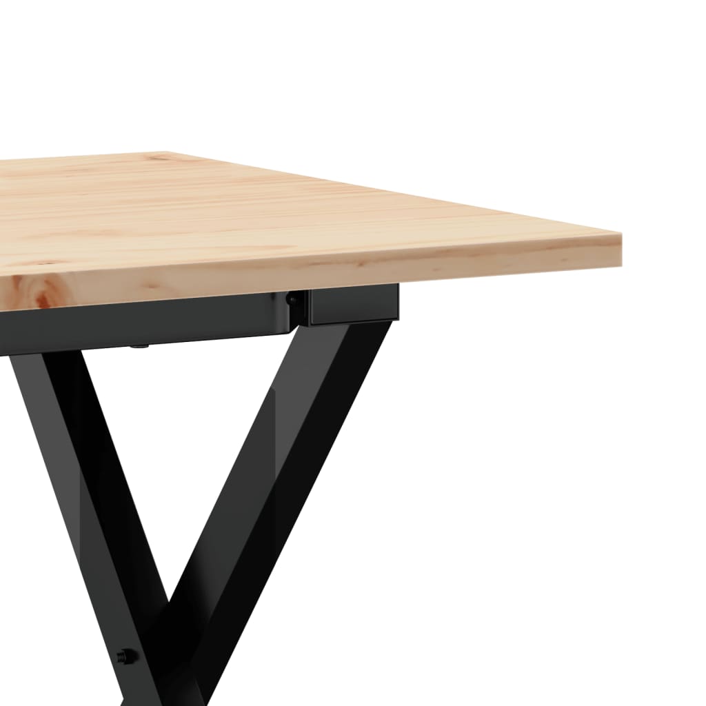 Tavolino Salotto Telaio a X 100x50x45 cm Legno Pino e Acciaio | homemem39