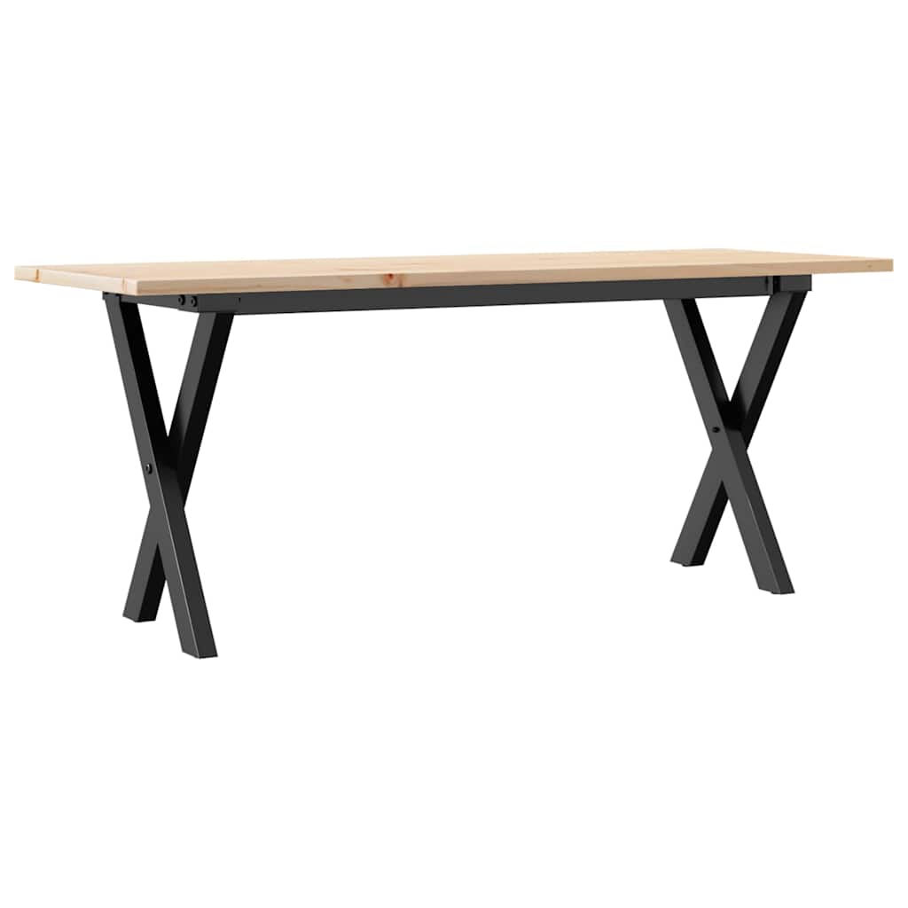 Tavolino Salotto Telaio a X 110x40x45 cm Legno Pino e Acciaio | homemem39
