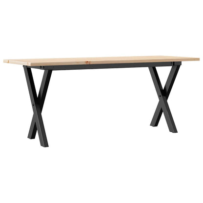 Tavolino Salotto Telaio a X 110x40x45 cm Legno Pino e Acciaio | homemem39