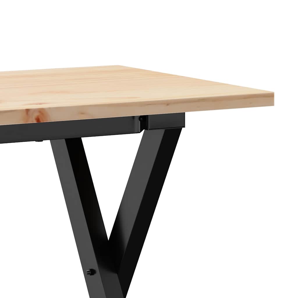 Tavolino Salotto Telaio a X 110x40x45 cm Legno Pino e Acciaio | homemem39