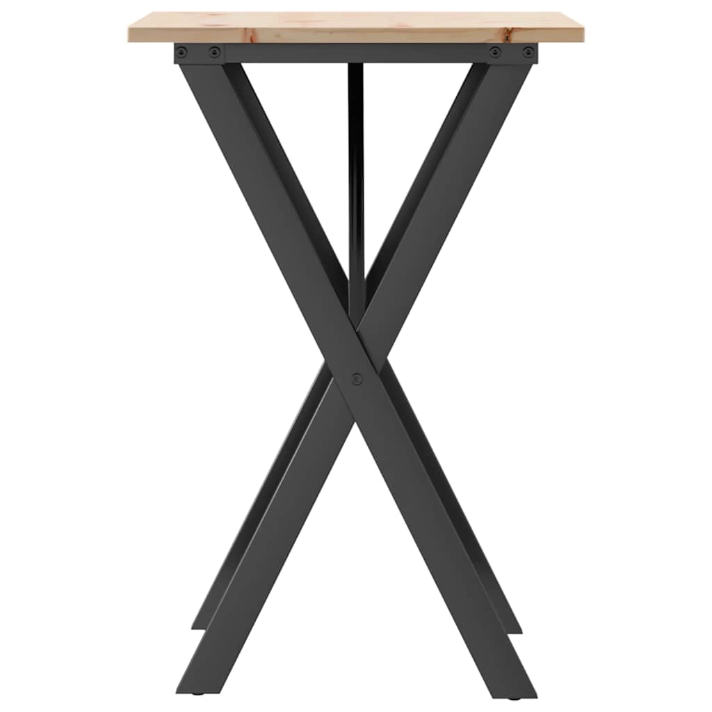 Tavolo da Pranzo Telaio a X 50x50x75 cm Legno Pino e Acciaio | homemem39