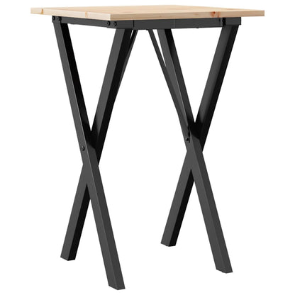 Tavolo da Pranzo Telaio a X 50x50x75 cm Legno Pino e Acciaio | homemem39