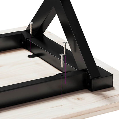 Tavolo da Pranzo Telaio a X 50x50x75 cm Legno Pino e Acciaio | homemem39
