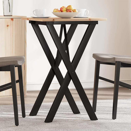 Tavolo da Pranzo Telaio a X 50x50x75 cm Legno Pino e Acciaio | homemem39