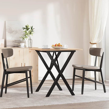 Tavolo da Pranzo Telaio a X 70x70x75 cm Legno Pino e Acciaio | homemem39