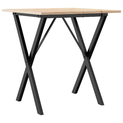 Tavolo da Pranzo Telaio a X 70x70x75 cm Legno Pino e Acciaio | homemem39