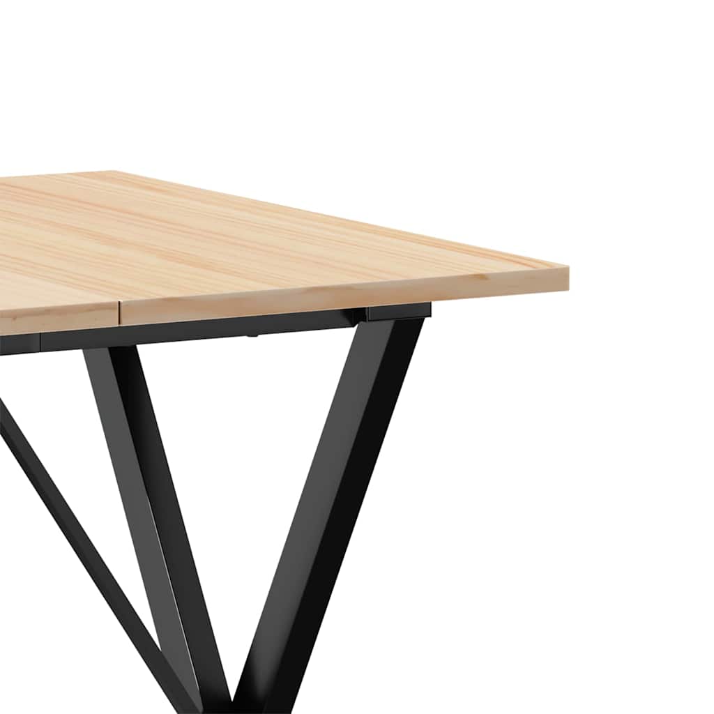 Tavolo da Pranzo Telaio a X 70x70x75 cm Legno Pino e Acciaio | homemem39